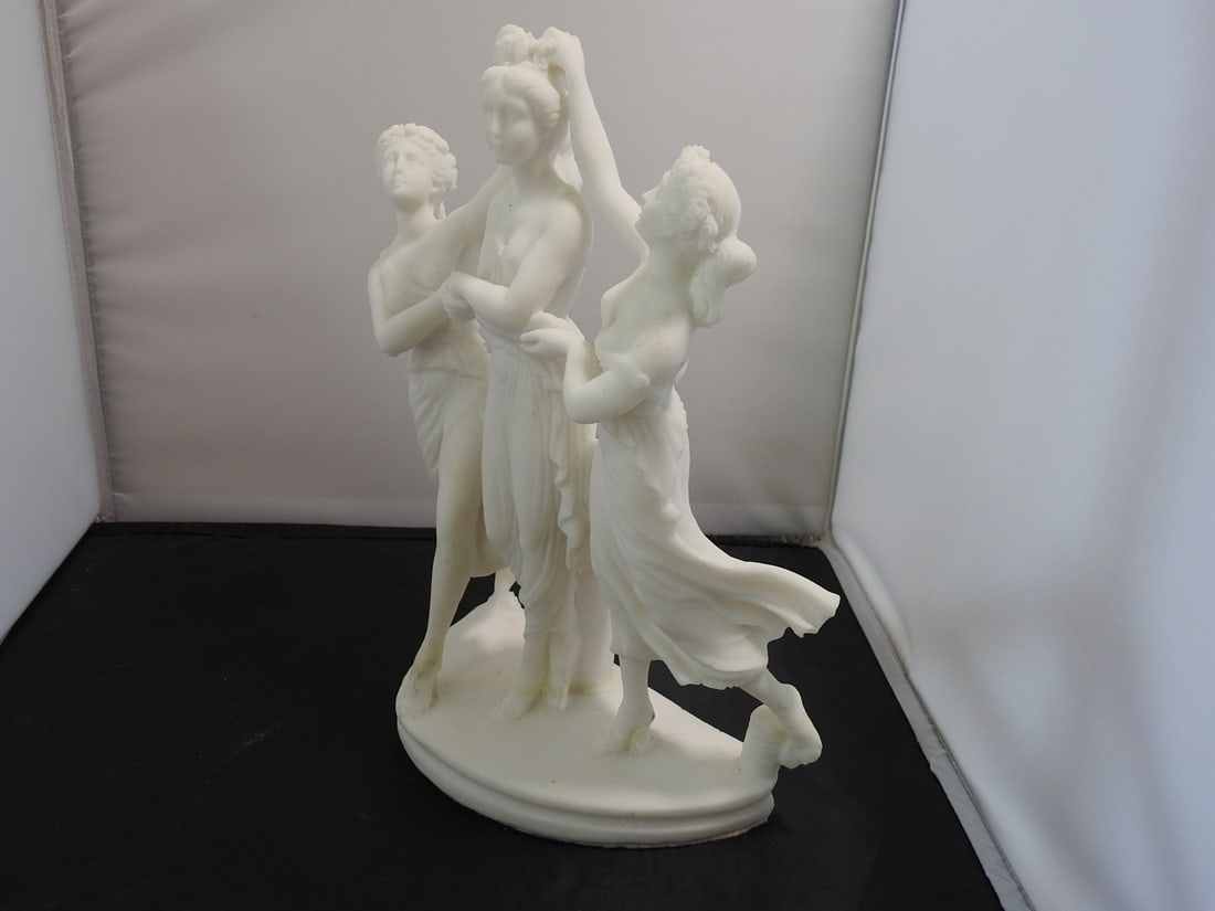 The Three Graces Faux Marble Resin Sculpture - 3