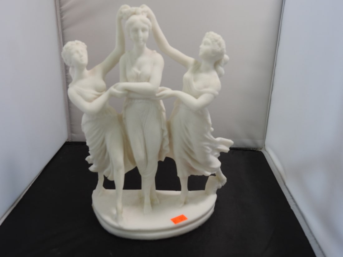 The Three Graces Faux Marble Resin Sculpture - 4