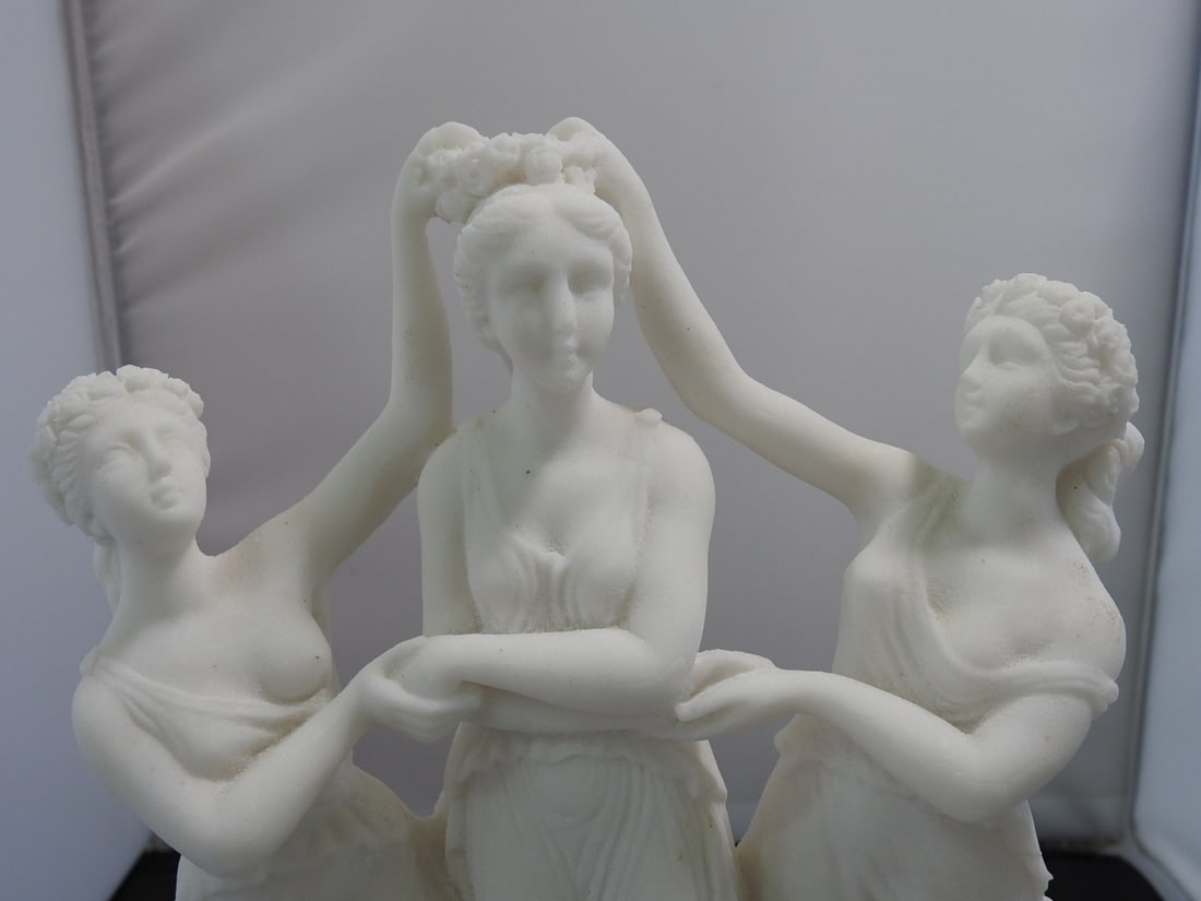 The Three Graces Faux Marble Resin Sculpture - 5