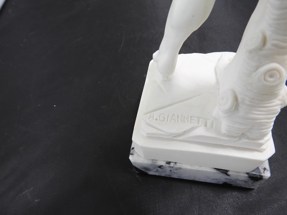Classical David Resin Statue on Black Marble Base - 5