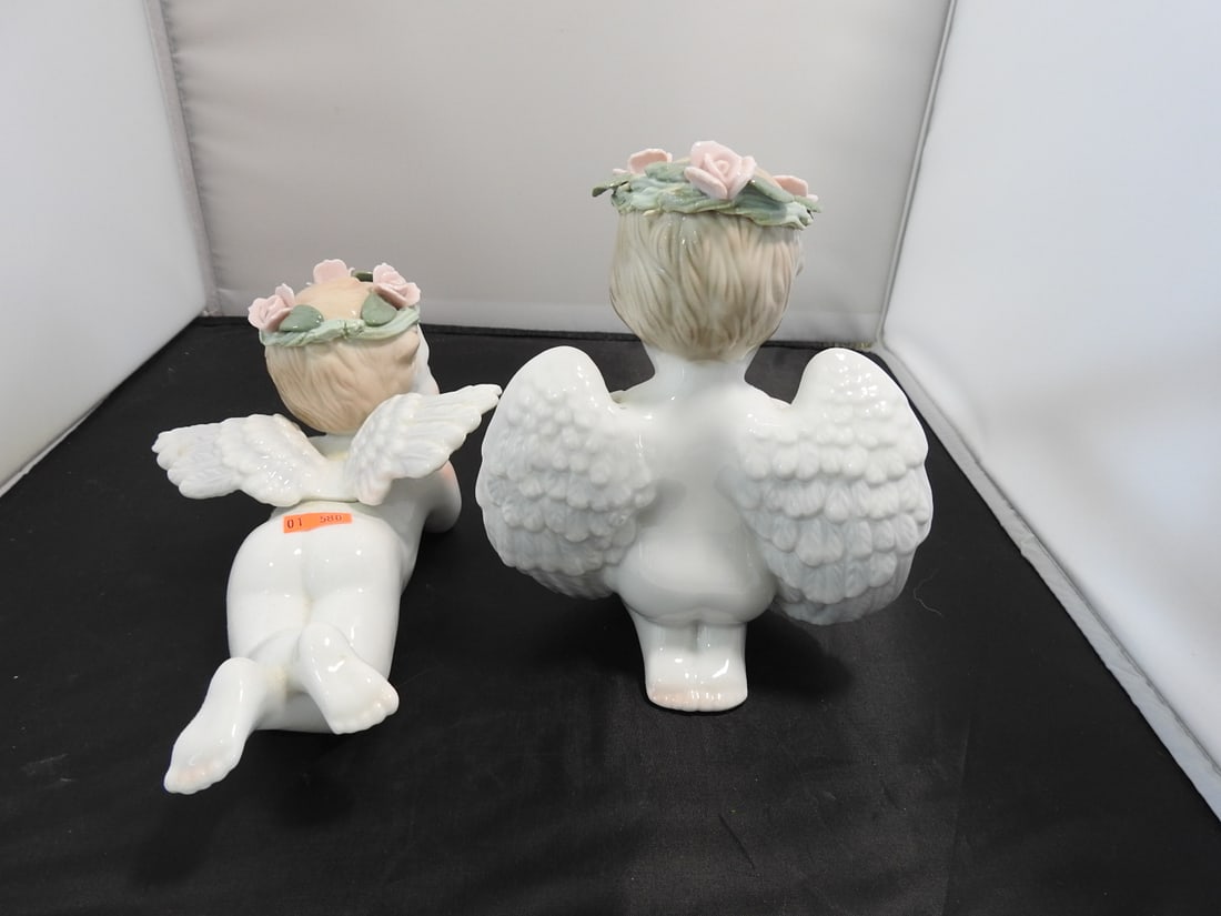 Set of Cottagecore Porcelain Cherub Figurines - 3
