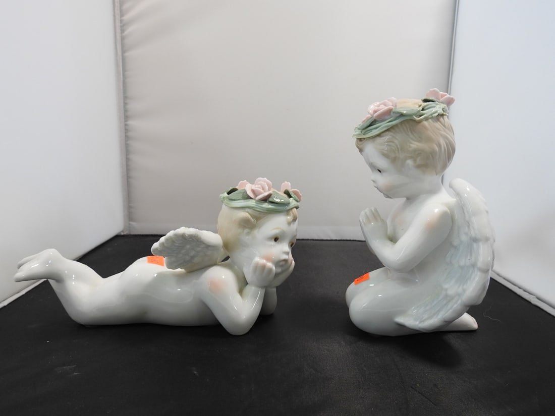 Set of Cottagecore Porcelain Cherub Figurines - 6