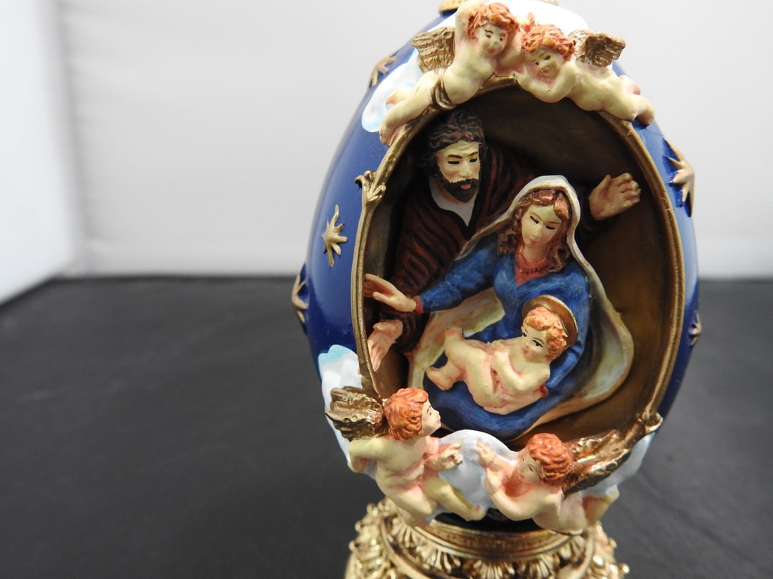 House of Faberge Holy Family Egg Figurine - 5
