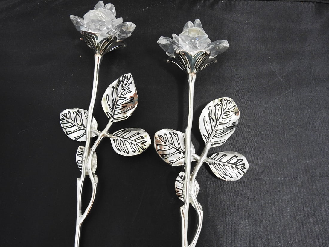 Godinger Crystal Roses in Silver-Tone Vase - 6
