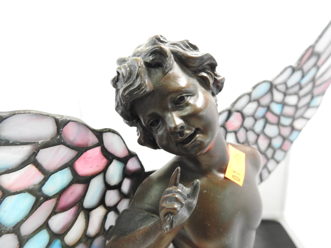 Art Nouveau Style Figural Cherub Table Lamp - 11