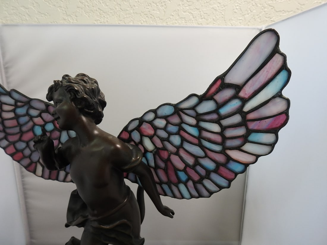 Art Nouveau Style Figural Cherub Table Lamp - 3