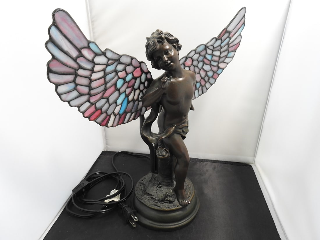 Art Nouveau Style Figural Cherub Table Lamp - 4