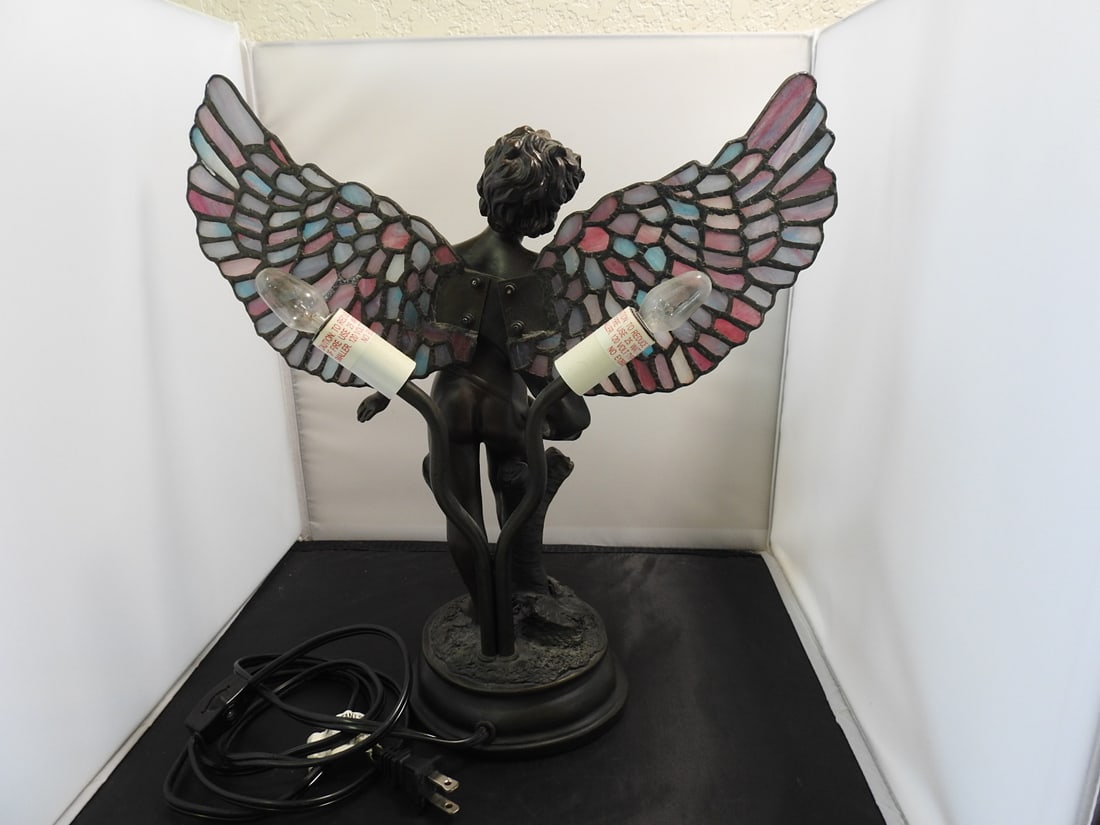 Art Nouveau Style Figural Cherub Table Lamp - 5
