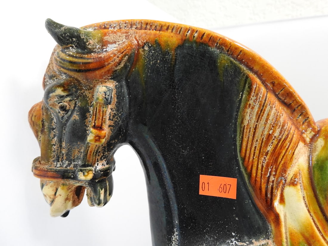 Hand-Painted Majolica Tang Dynasty Style Horse Figure - 2