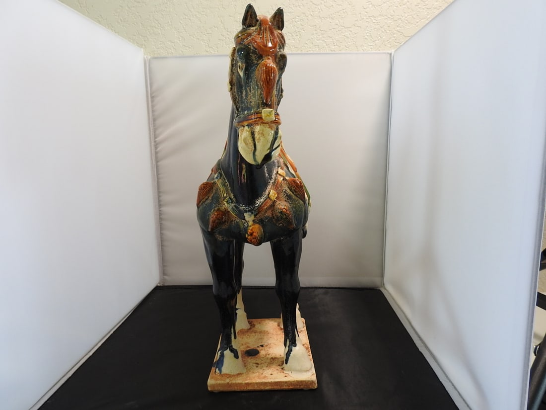 Hand-Painted Majolica Tang Dynasty Style Horse Figure - 3