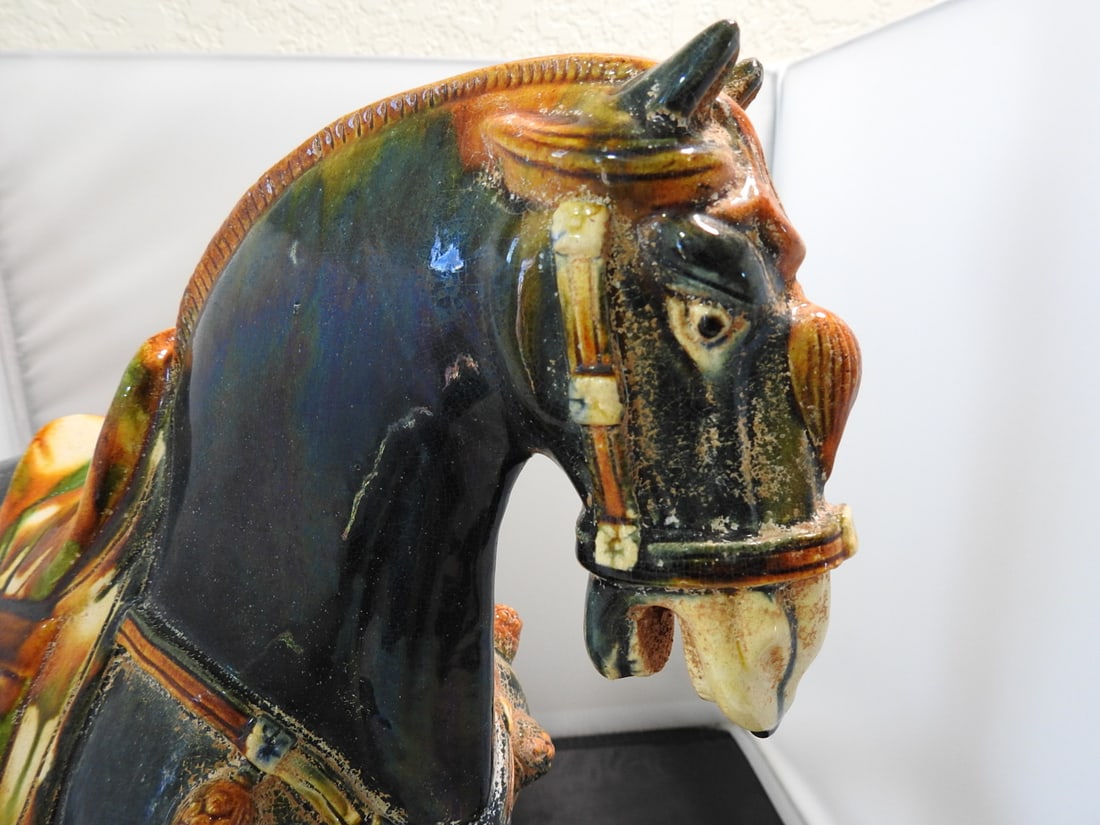 Hand-Painted Majolica Tang Dynasty Style Horse Figure - 6