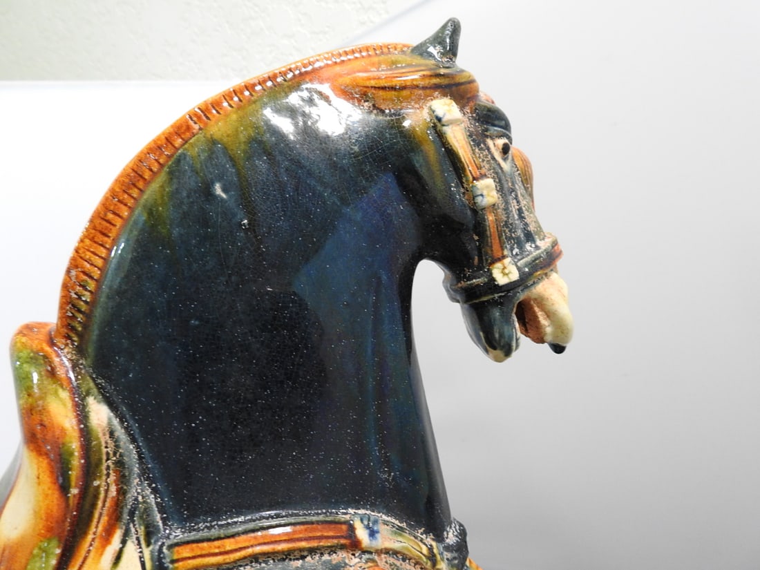 Hand-Painted Majolica Tang Dynasty Style Horse Figure - 7