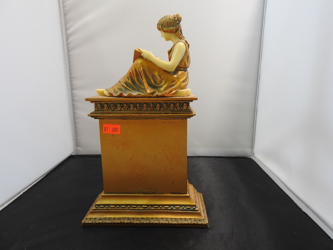Taranus Reading Lady Mantel Clock - 2