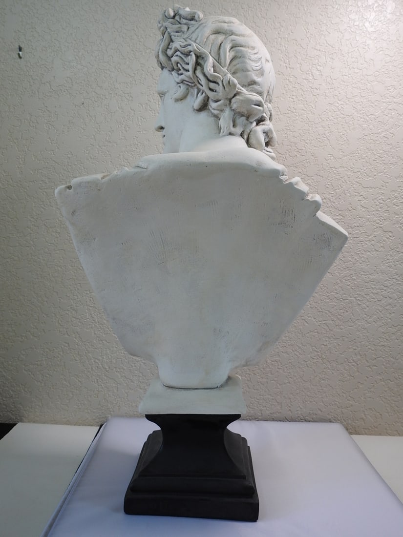 Maska Apollo Belvedere Faux Marble Bust Sculpture - 5