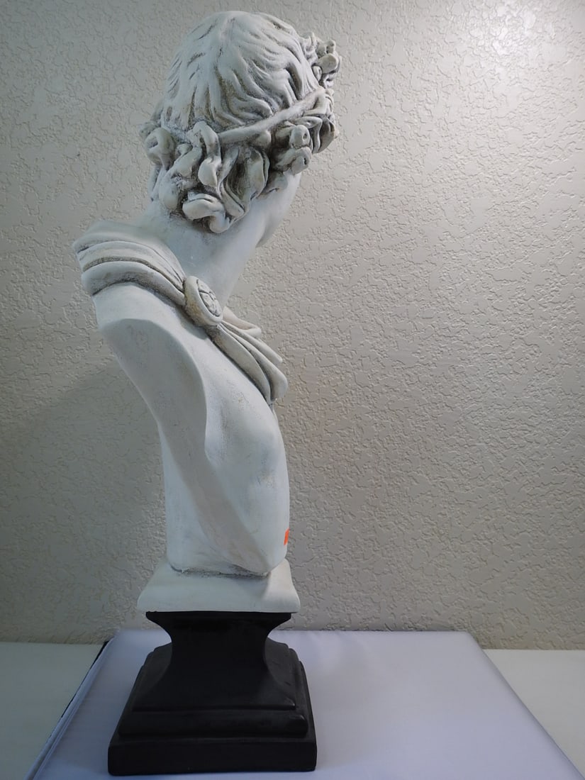 Maska Apollo Belvedere Faux Marble Bust Sculpture - 6