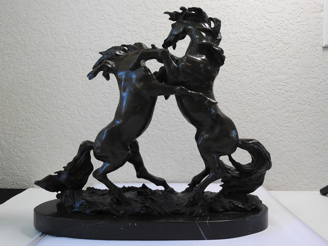 Langford Monroe Challenging Stallions Bronze Sculpture (1 of 6)