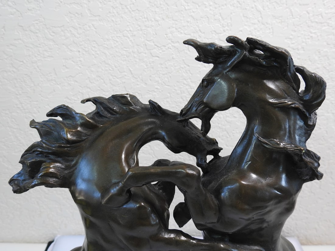 Langford Monroe Challenging Stallions Bronze Sculpture - 6
