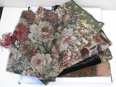 Collection of Upholstery Fabric Table Runners, 6 Pieces