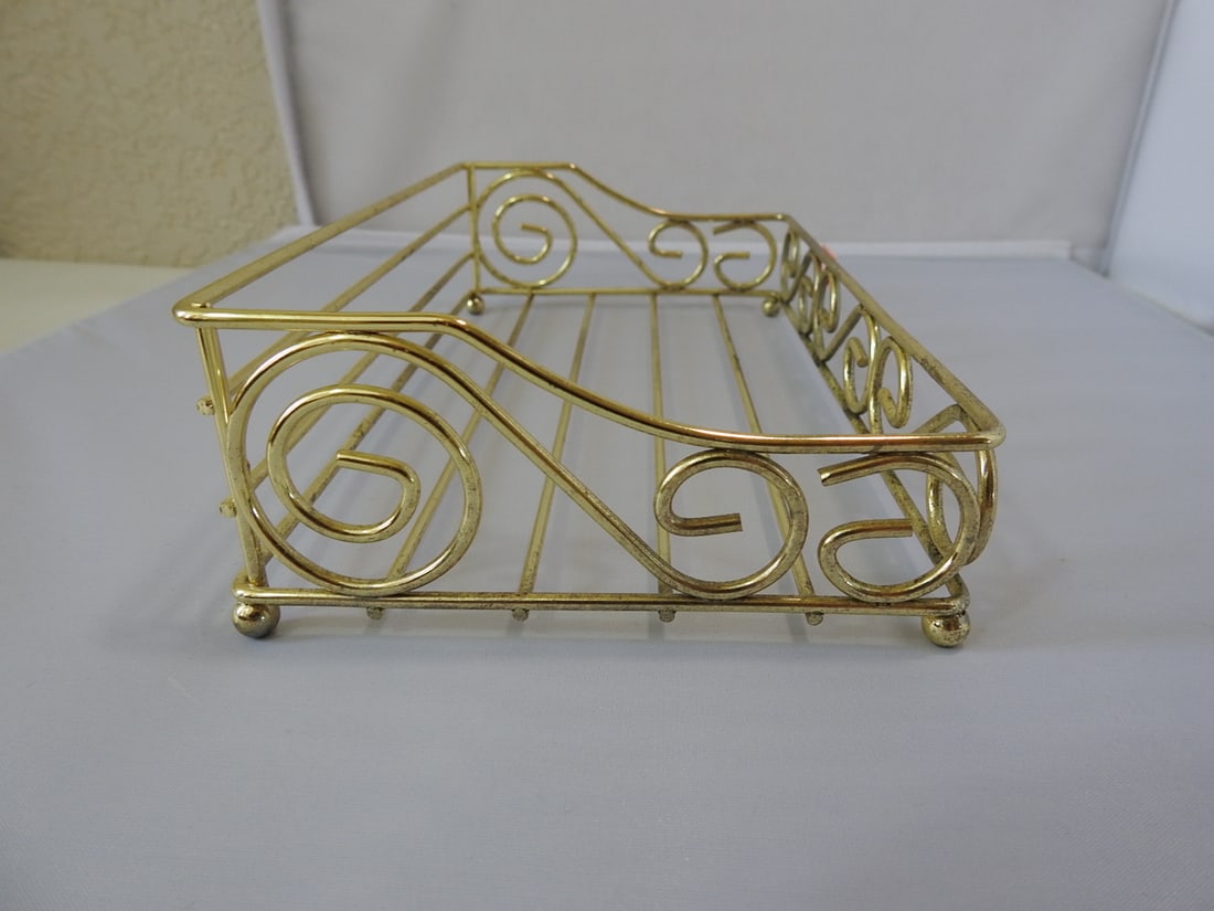 Gold-Tone Wire Kleenex Box Holder - 3