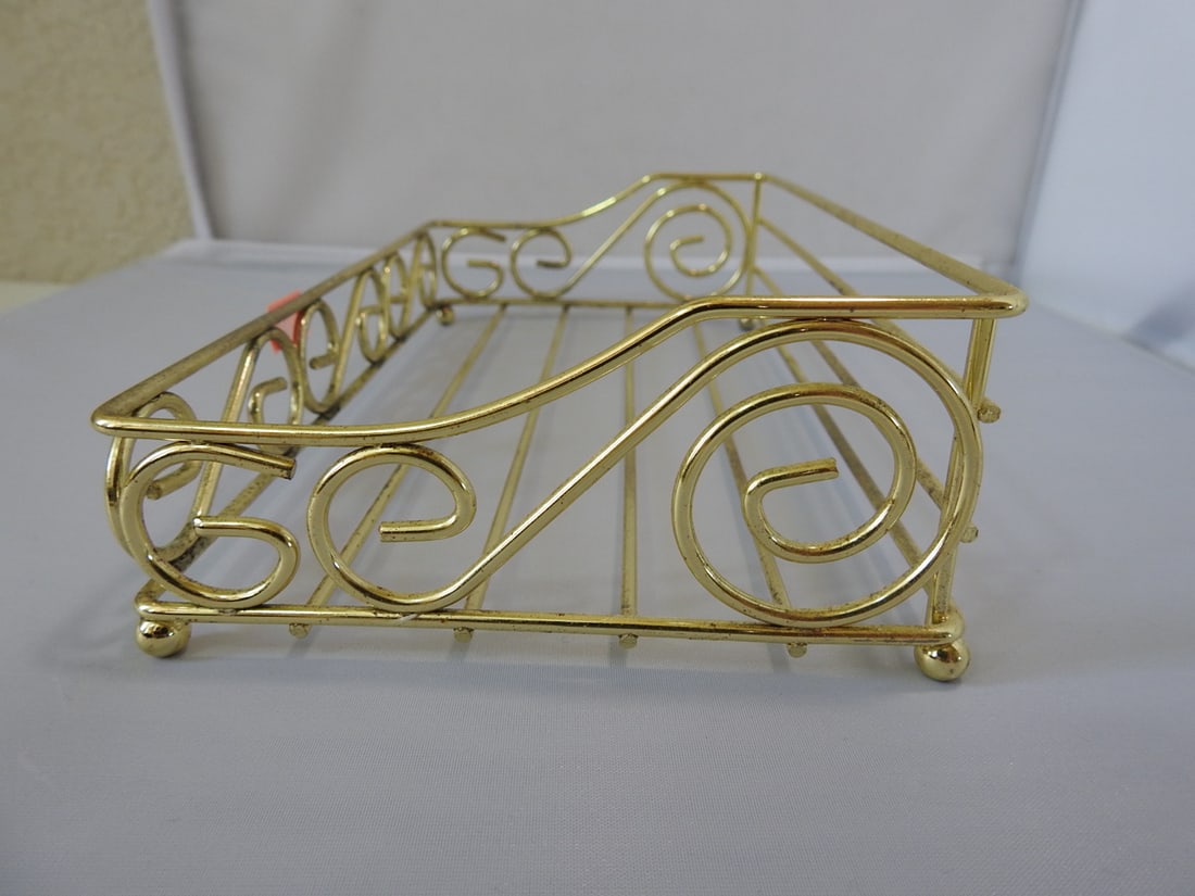 Gold-Tone Wire Kleenex Box Holder - 4