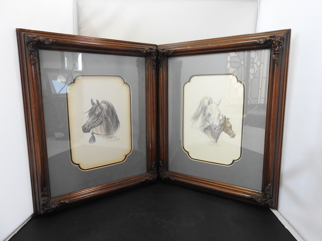 Set of 2 Sandy Saltonstall Framed Horse Limited Edition Prints (1 of 6)