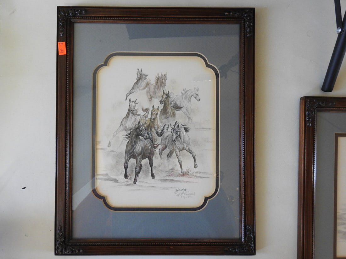 Set of 2 Sandy Saltonstall Framed Horse Limited Edition Prints - 2