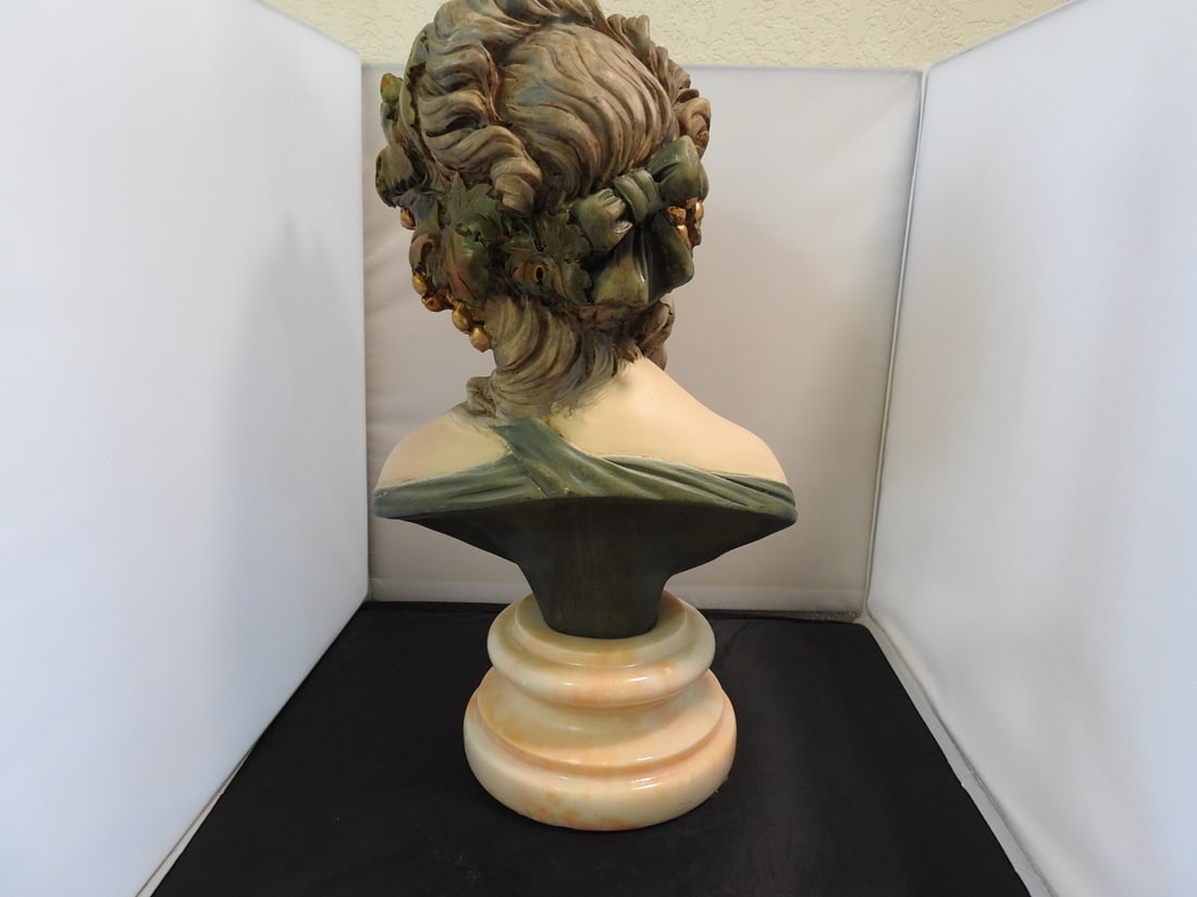French Girl Bust on Marble Base - 3
