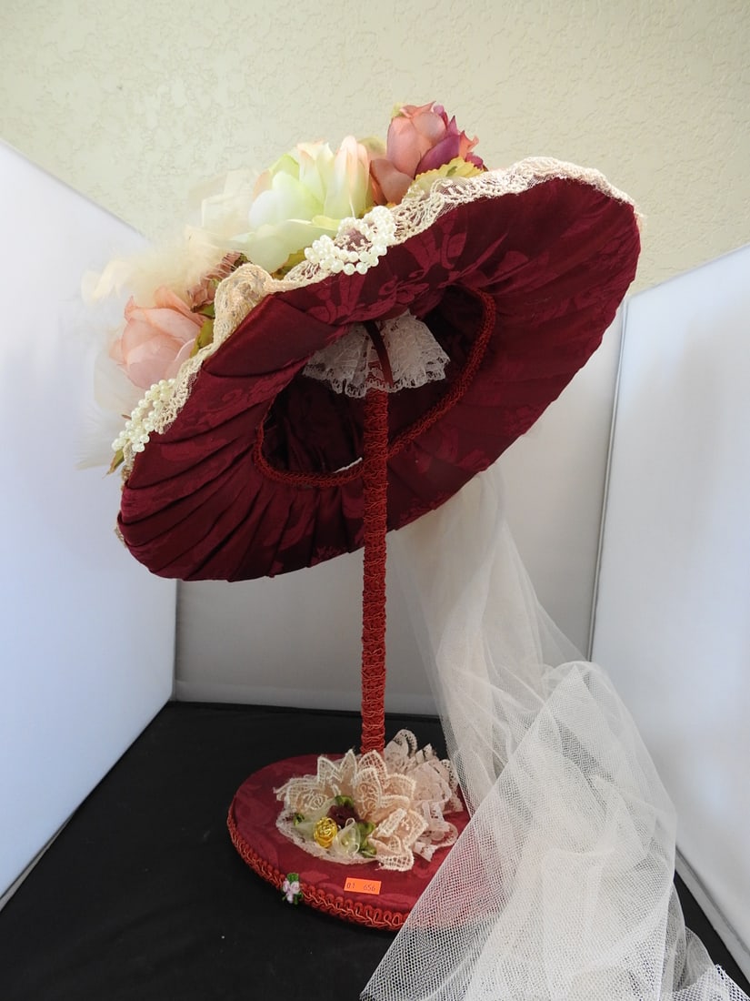 1980s Victorian Style Hat with Display Stand (1 of 6)