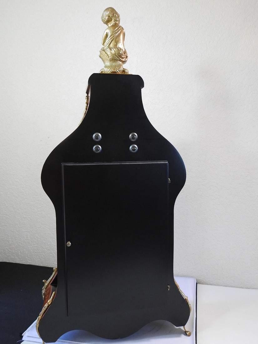 Italian Marquetry and Ormolu Mantel Clock with Hermle Movement - 10