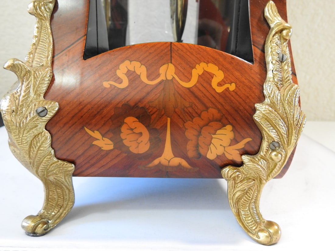 Italian Marquetry and Ormolu Mantel Clock with Hermle Movement - 12