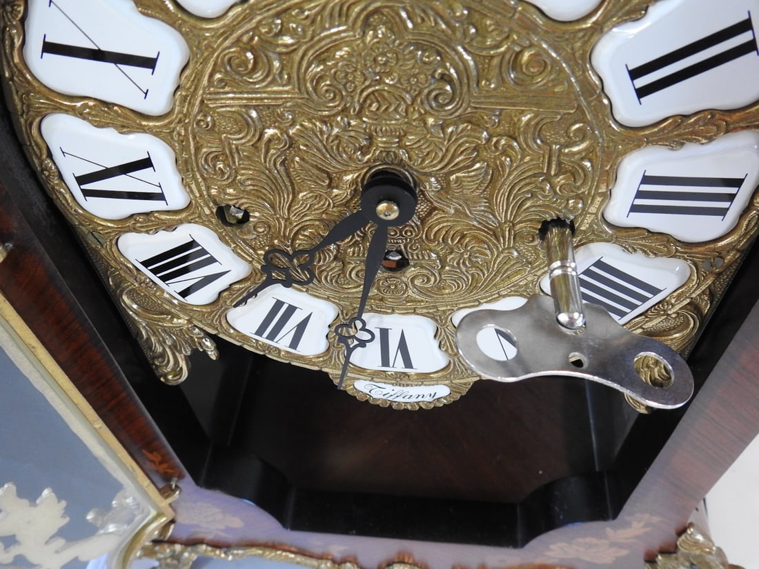 Italian Marquetry and Ormolu Mantel Clock with Hermle Movement - 13