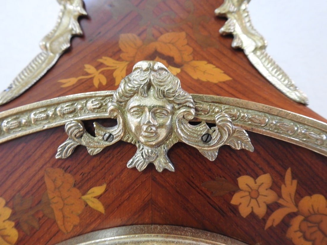 Italian Marquetry and Ormolu Mantel Clock with Hermle Movement - 5