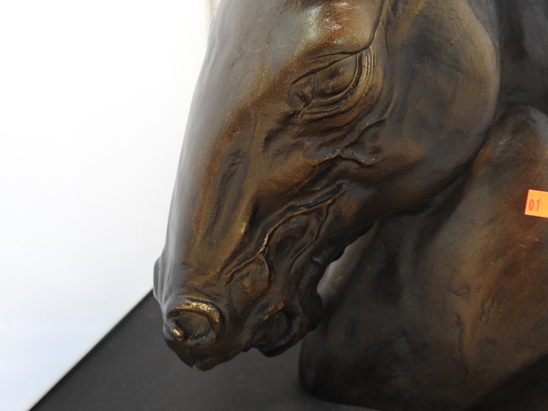 Austin Sculpture Faux Bronze Horse Bust by Tim Spratt - 4