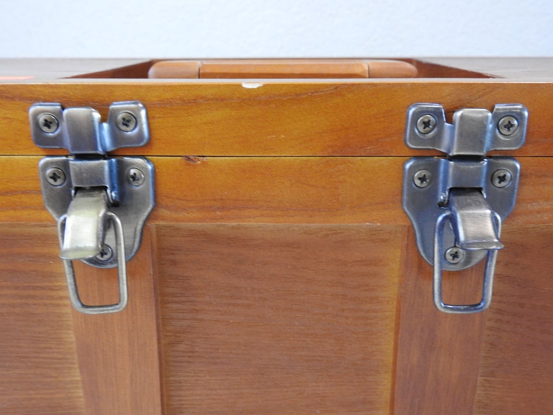 Wooden Storage Box with Metal Latches - 7