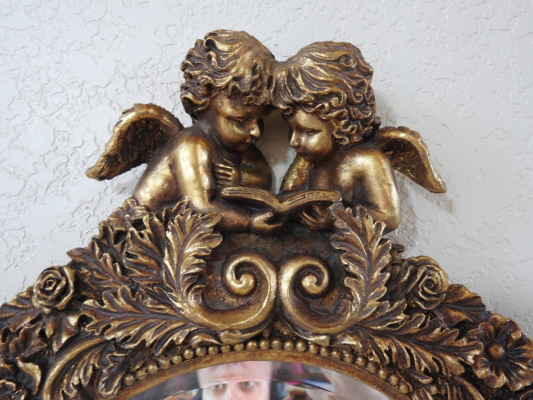 Victorian Style Gold Framed Pebbled Mirror - 3