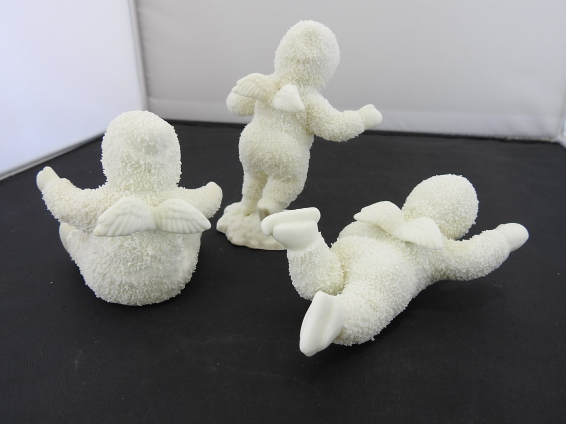 Set of Three Porcelain Bisque Snowbaby Figures - 5