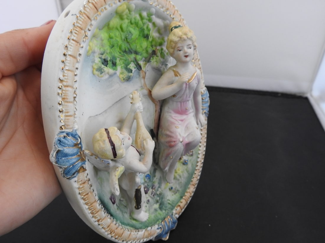 Vintage German Style Hand-Painted Wall Plaque - 3