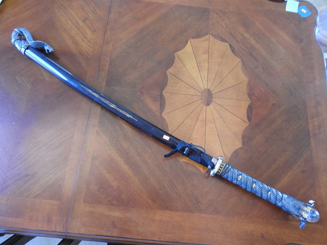 Large Decorative Stainless Steel Sword with Resin Sheath - 2