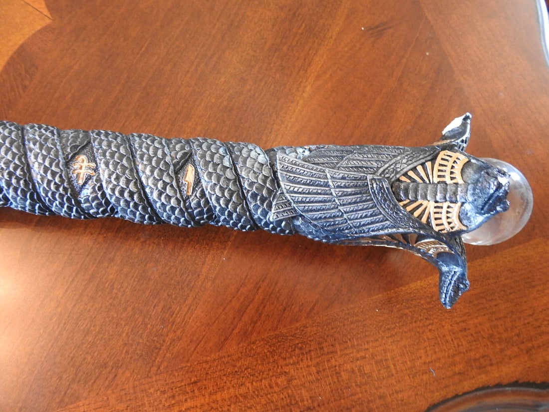 Large Decorative Stainless Steel Sword with Resin Sheath - 3