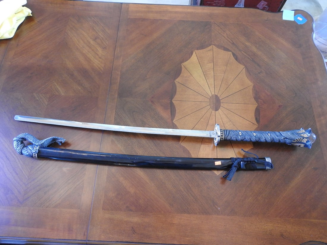 Large Decorative Stainless Steel Sword with Resin Sheath - 5