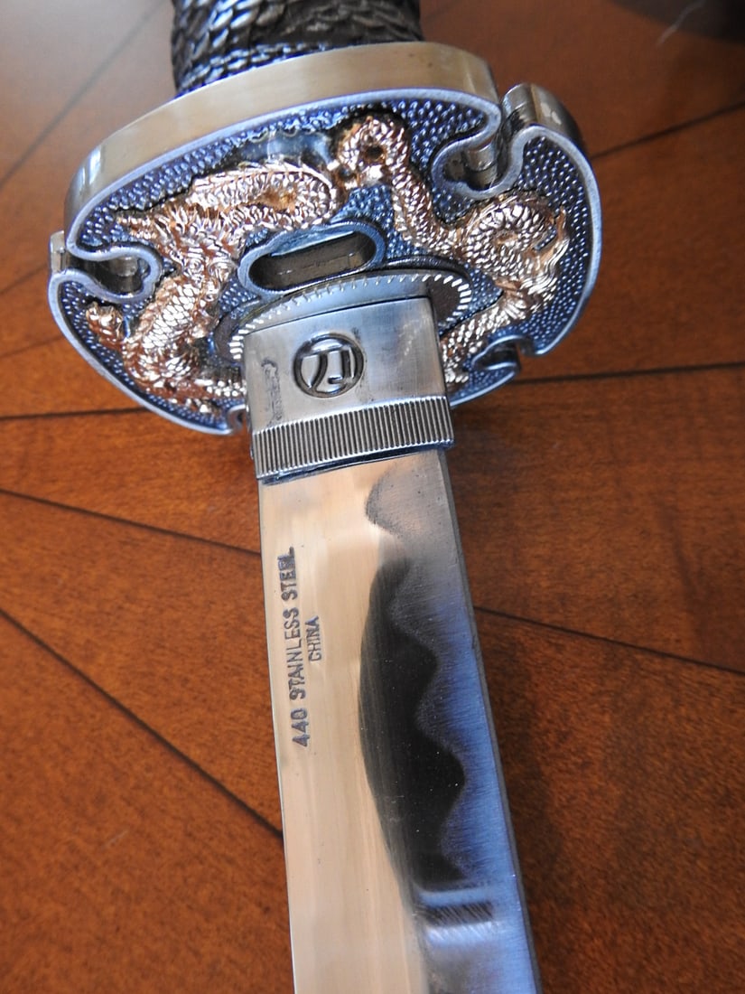 Large Decorative Stainless Steel Sword with Resin Sheath - 6
