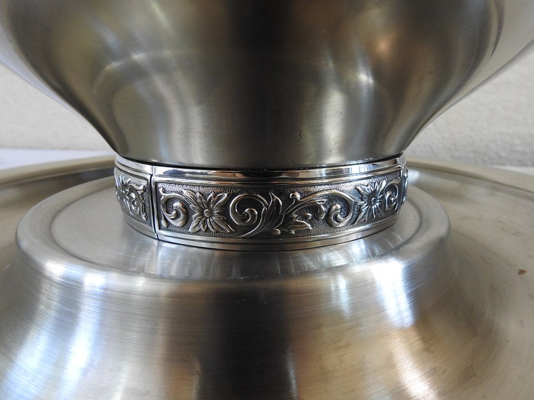 Vintage Stainless Steel Chip & Dip Bowl Set - 3