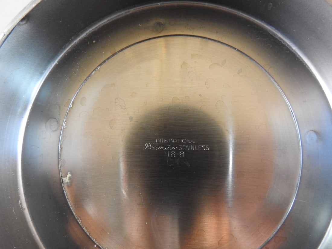 Vintage Stainless Steel Chip & Dip Bowl Set - 5