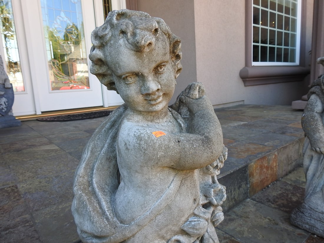 Classical Baroque Style Garden Putto Statue - 5