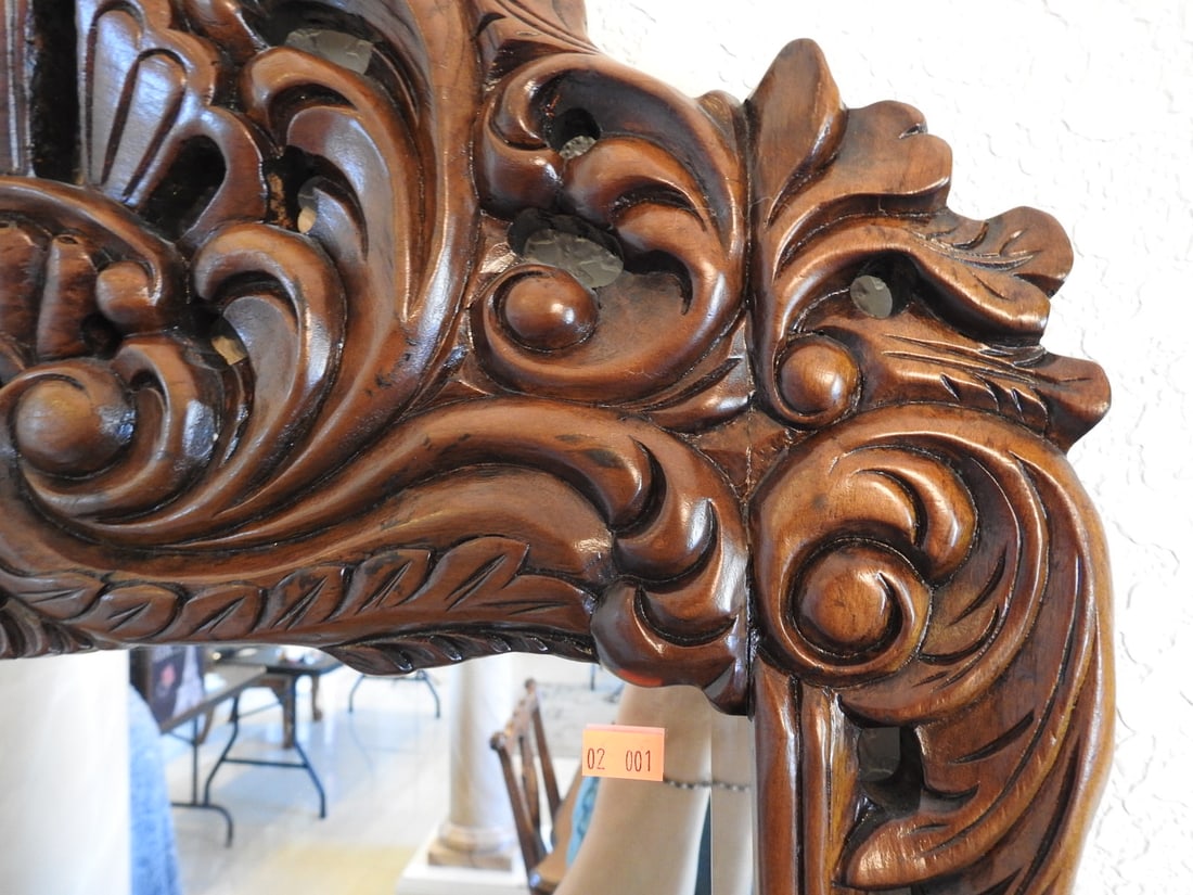 Rococo Style Carved Mahogany Wall Mirror - 2