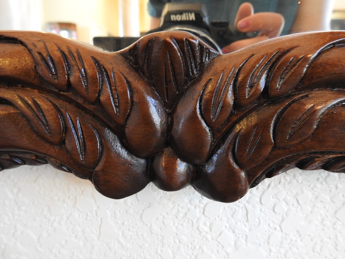 Rococo Style Carved Mahogany Wall Mirror - 4