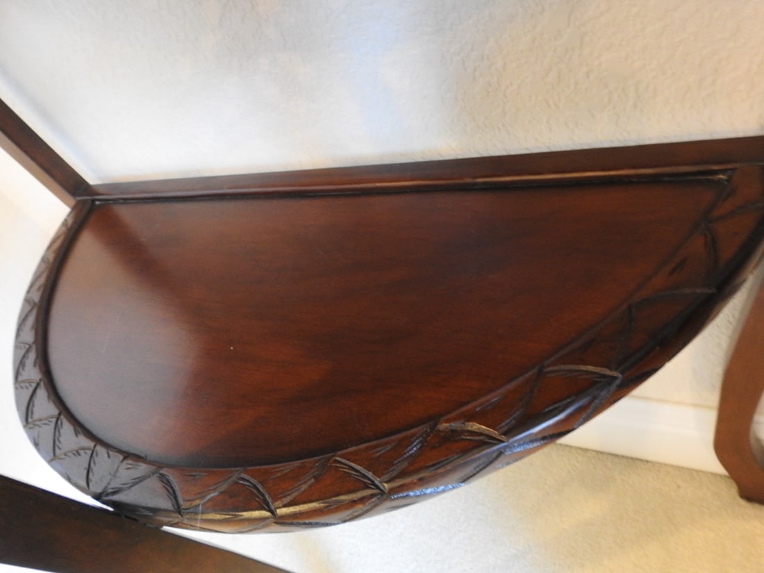 Rococo Style Half-Moon Console Table with Marble Top - 5