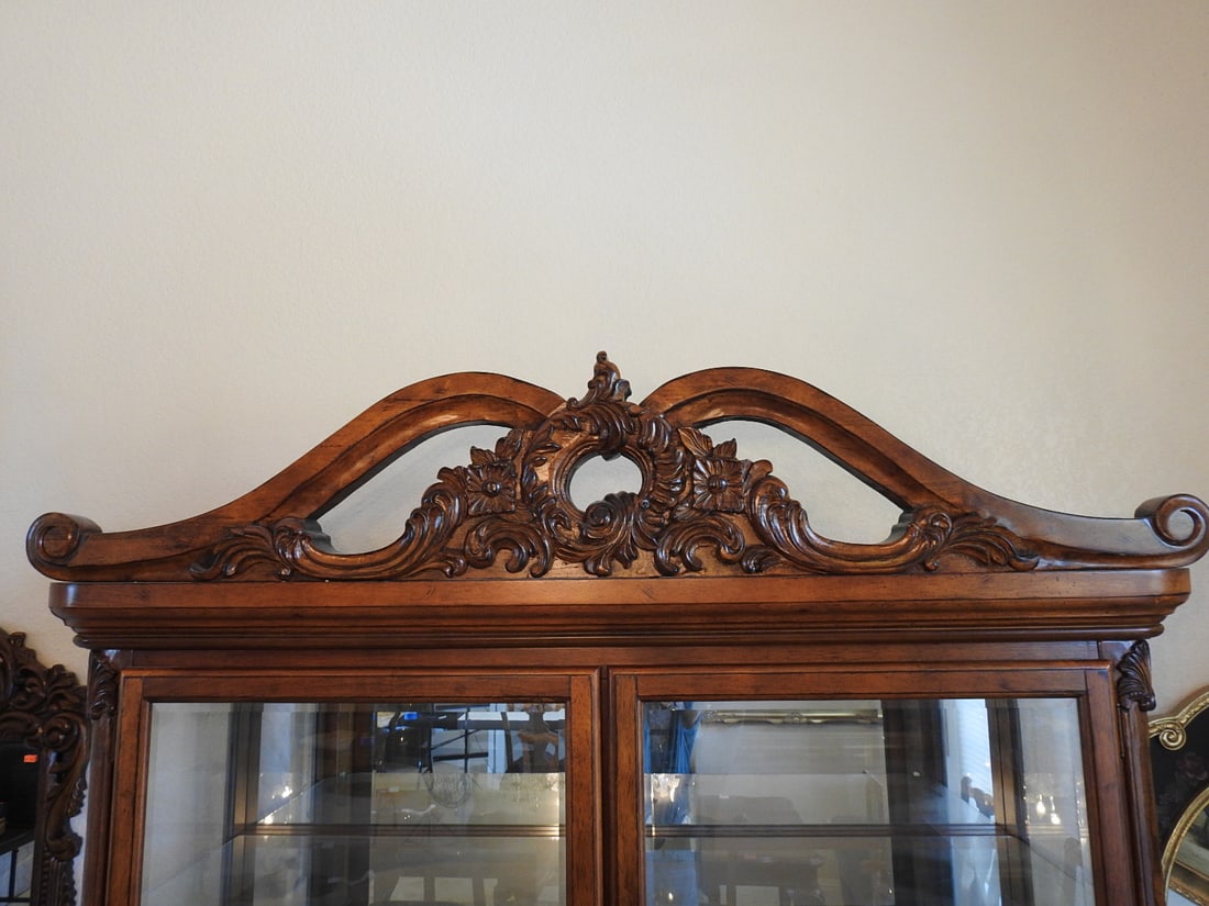 Rococo Style Mahogany China / Curio Cabinet - 5