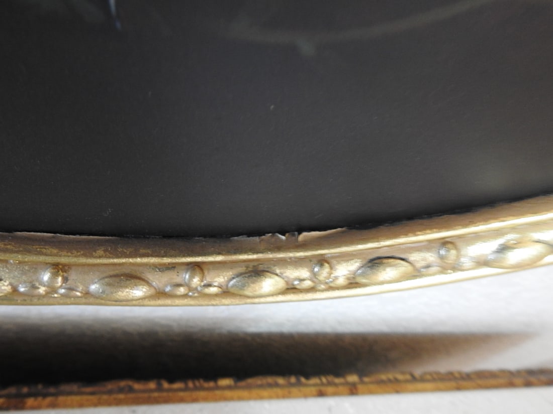 Baroque Style Oval Wall Mirror with Gilt Floral Detail - 7