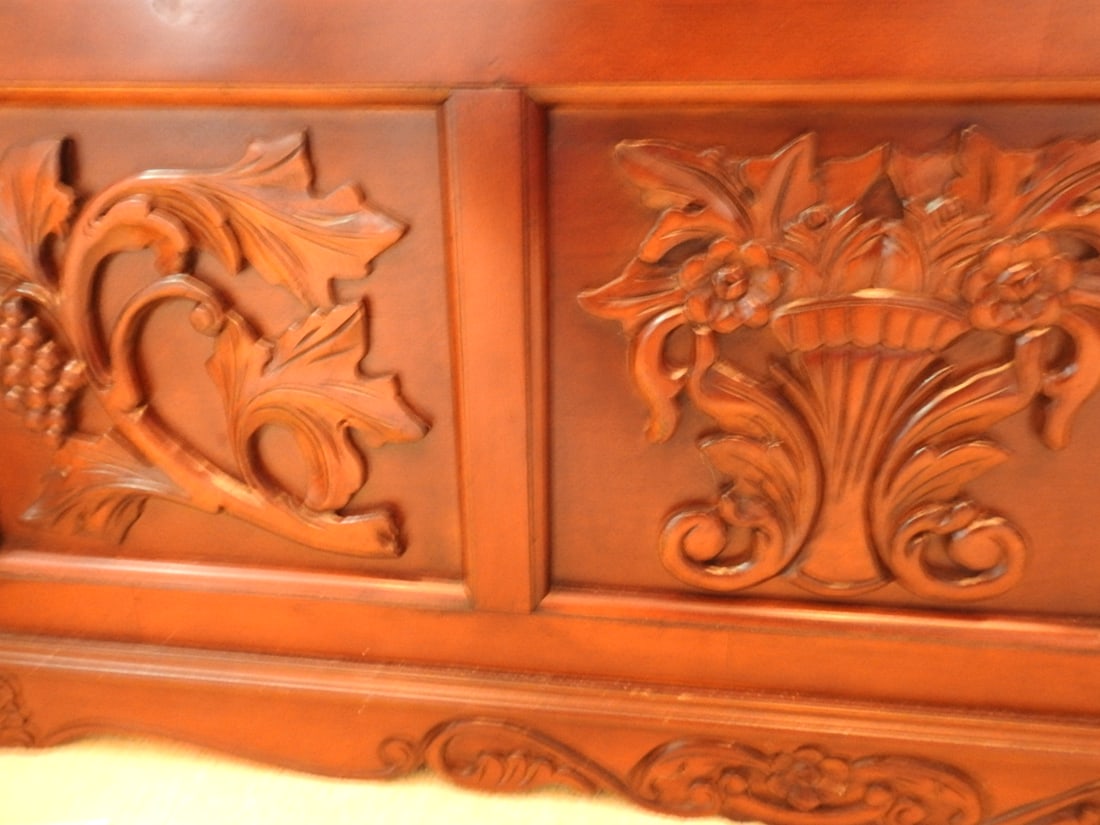 Carved Wooden Hope Chest - 5
